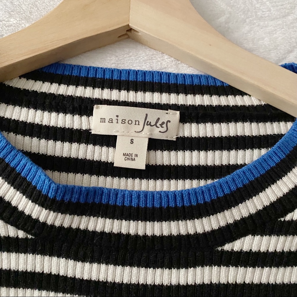 Lack & White Stripe Color Block Sweater - image 2